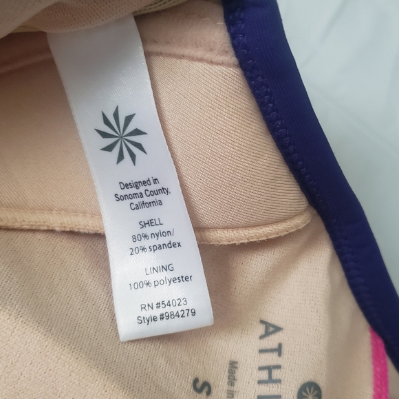 ⭐ Athleta Striped Racerback Athletic Dress | Women’s Small | Built-In Bra - Picture 11 of 12